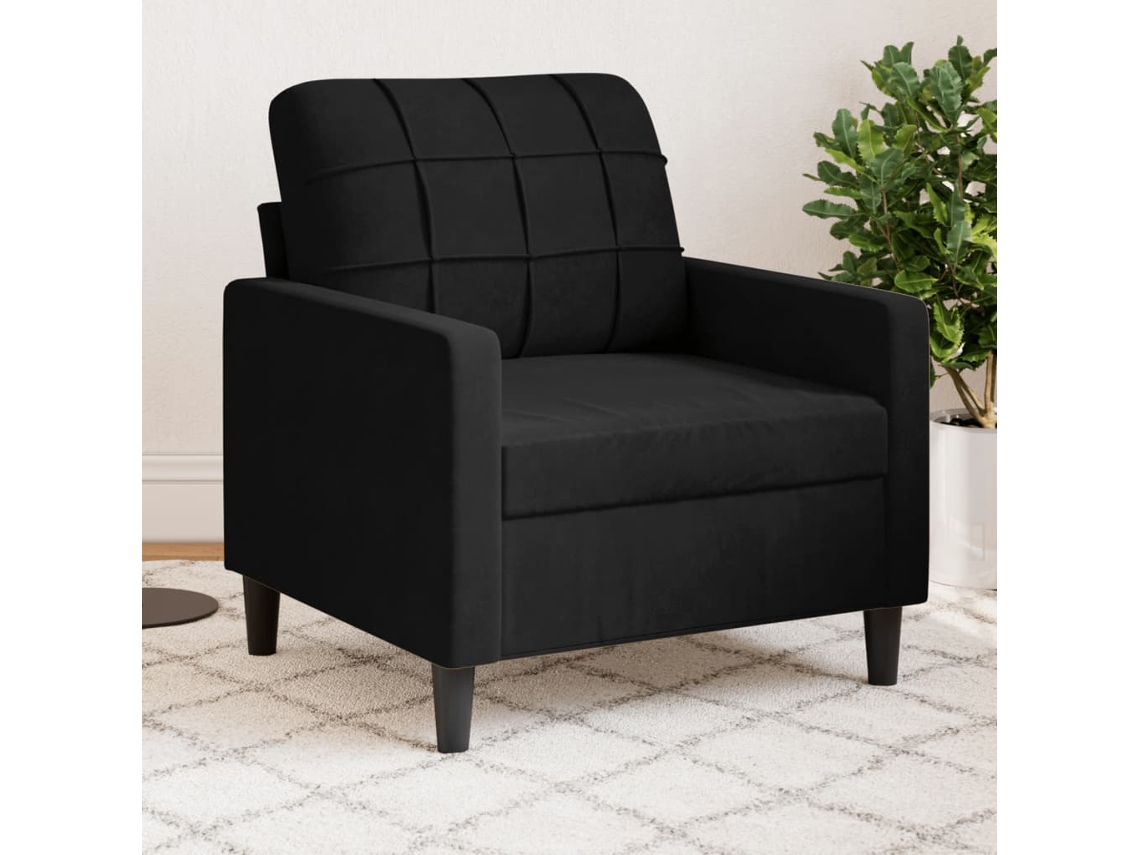 Vidaxl Poltrona 60 Cm Veludo Preto