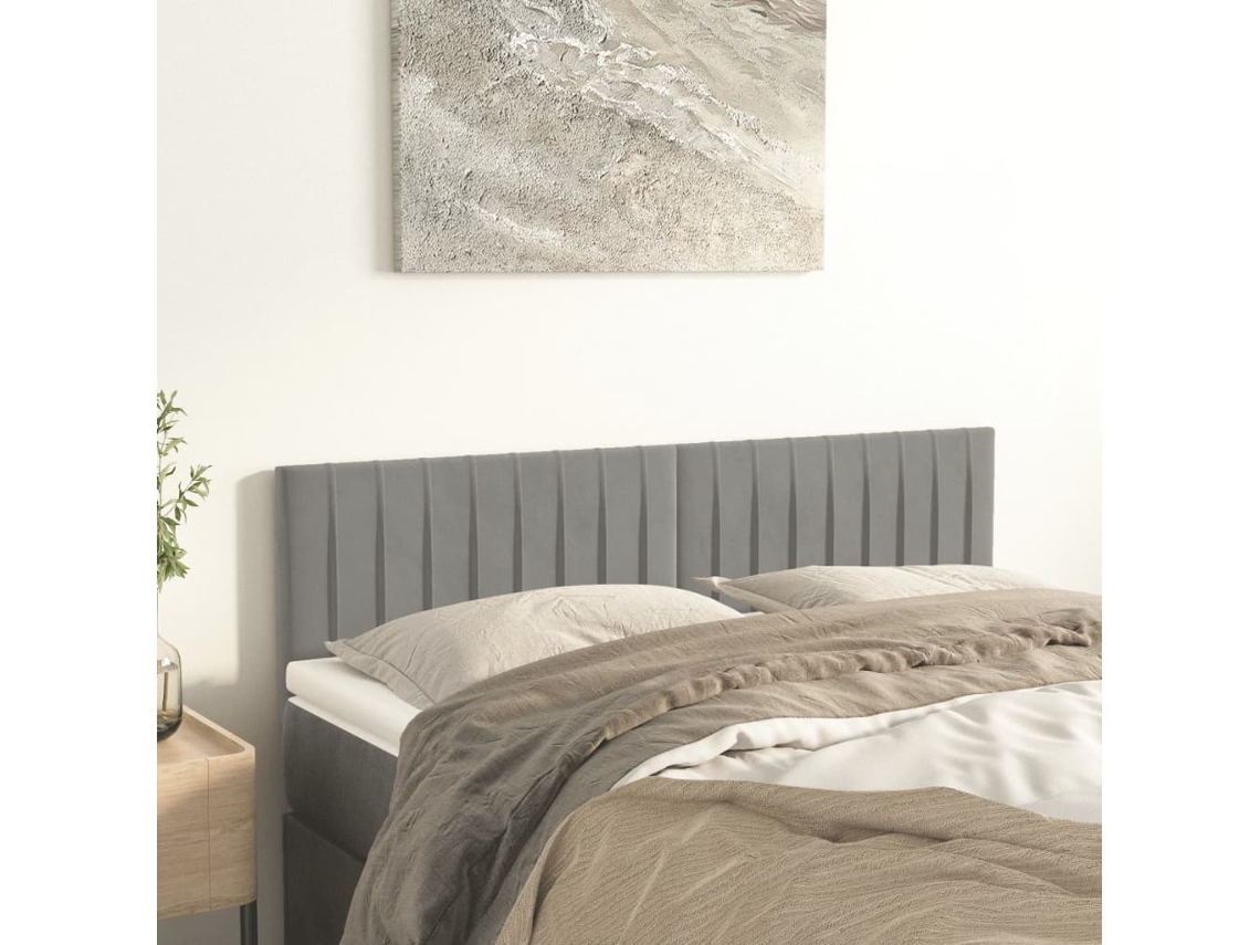 Vidaxl Cabeceiras Cinzento-claro 144x5x78/88 Cm Veludo