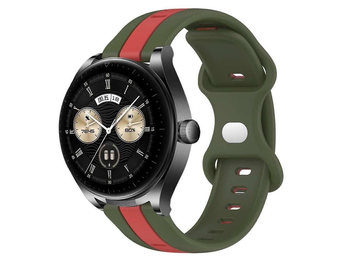 Pulseira De Silicone Bicolor Com Fecho Borboleta De 20 Mm Para Huawei Watch Buds