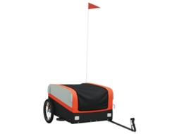 Reboque para bicicleta VIDAXL ferro preto e laranja (45 kg)
