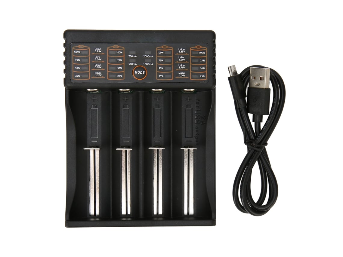 Carregador de Baterias inteligente com 4 bancadas e USB LED | S/MARCA