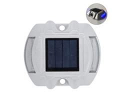Lâmpada Solar de Deck Alumínio IP68 12 LEDs Luz Azul Caminhos Passarelas Etapas | S/MARCA