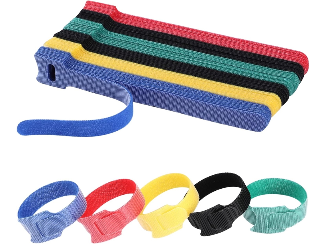 Conjunto De 120 Abraçadeiras Nylon 15 Cm, Reutilizáveis, Versáteis, Organizadoras Cabos, Gerenciamento Cabos Ajustável, 5 Cores.-aquaforge