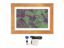 Quadro de Fotos com Tela E ink Display de 7 Cores Moldura de Madeira Sólida EOOCOO