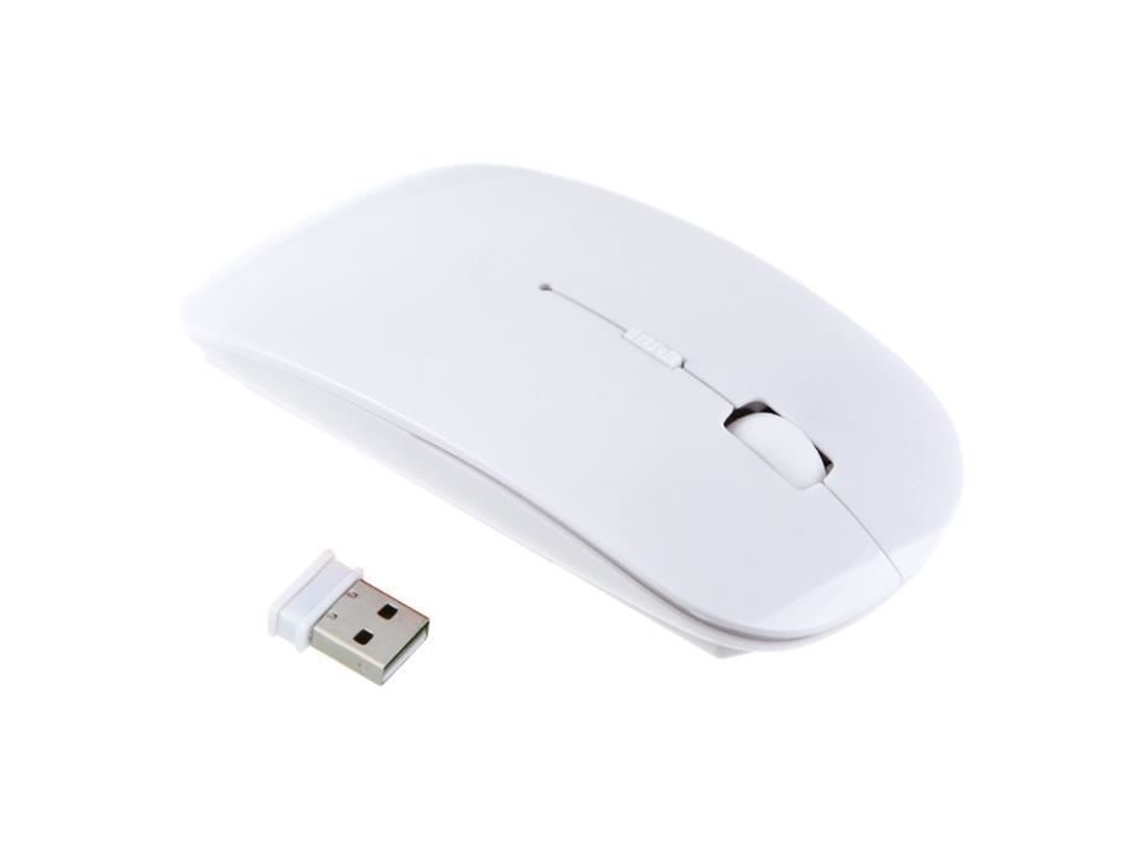 Rato De Computador Sem Fio Óptico Usb 1600 Dpi 2.4g Receptor Rato Ultrafino Para Laptop Branco*