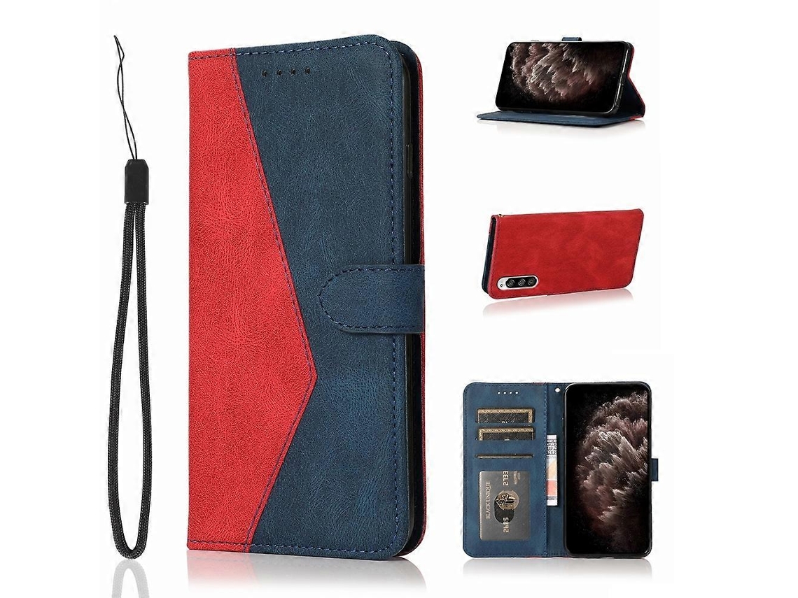 Capa De Couro Com Costura Dupla Para Sony Xperia 10 Ii