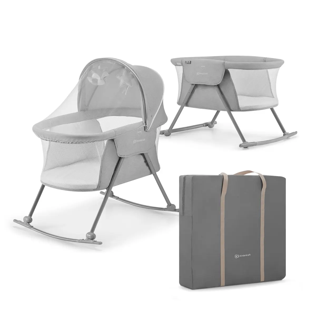 Mini Berço Kinderkraft Lovi Cinzento