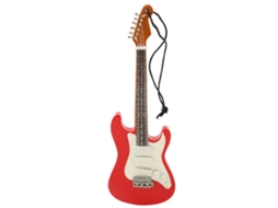 Modelo de Guitarra Eléctrica Miniatura Decorativa de Madeira