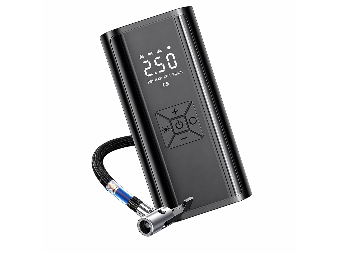 Compressor De Ar Portátil Sem Fios Klack 6000 Mah 10,3 Bar Com Ecrã Digital E Luz Led