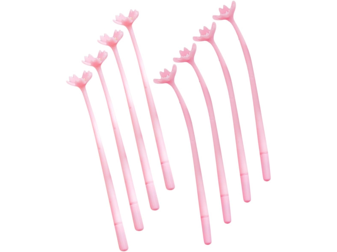 Conjunto De 8 Canetas Em Gel Com Estampa Flor Cerejeira E Pegada