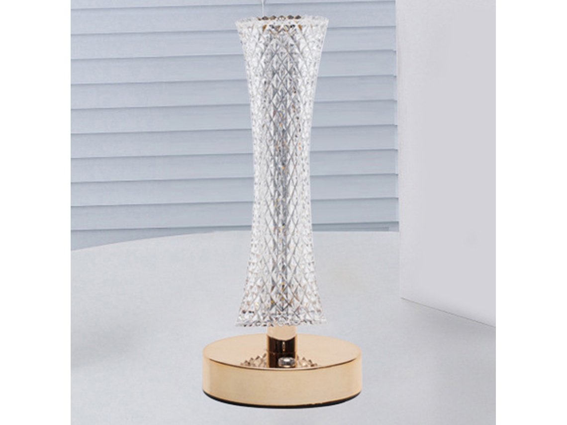 Lâmpada de Mesa Cristal Recarregável com Proteção Ocular Luz Ajustável Presente Romântico