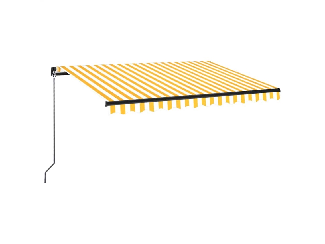 Toldo Retrátil Manual 350x250 Cm Amarelo e Branco MAISON EXCLUSIVE
