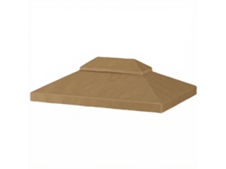 Toldo de reposição para pavilhão 4x3m, telhado duplo, furos de drenagem, poliéster 370g/m², bege BTFORUS