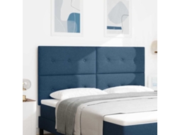 Vidaxl Cabeceira Ajustável Em Altura Com Cabeceira Azul 180 Cm Tecido