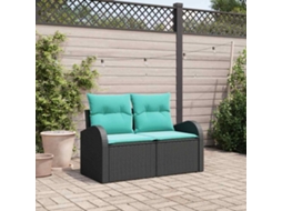 Vidaxl Sofá De Jardim Preto 124 X 62 X 85cm Vime Pe