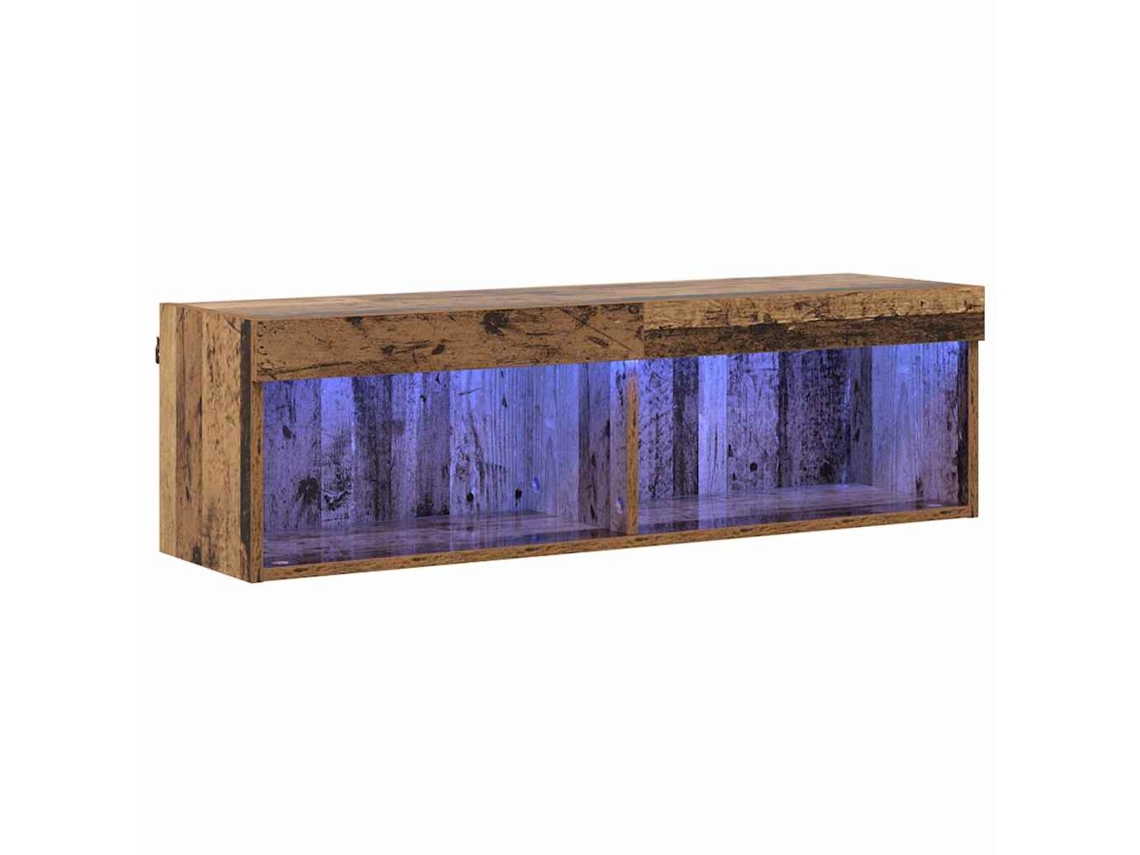 Conjunto de Móvel de Tv com Led Madeira Antiga 100x30x30 cm MAISON EXCLUSIVE