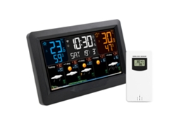 Estação Meteorológica Inteligente Wifi Fj3390ty a com Tela Colorida Grande, Sensor Externo e Relógio, Medidor de Temperatura e Umidade