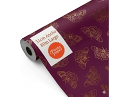 Papel Embrulho Dourado Borboletas 31cm X 80m Resistente Eventos - Fp Fiesta Paper