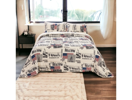 TIENDA EURASIA Edredão Nórdico com Shearling e Fronha 240X260 Cm Estampado
