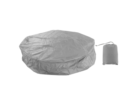 Capa De Proteção Para Banheira De Exterior Em Poliéster Tafetá Impermeável 190cm Redonda Prateada Laopipfu