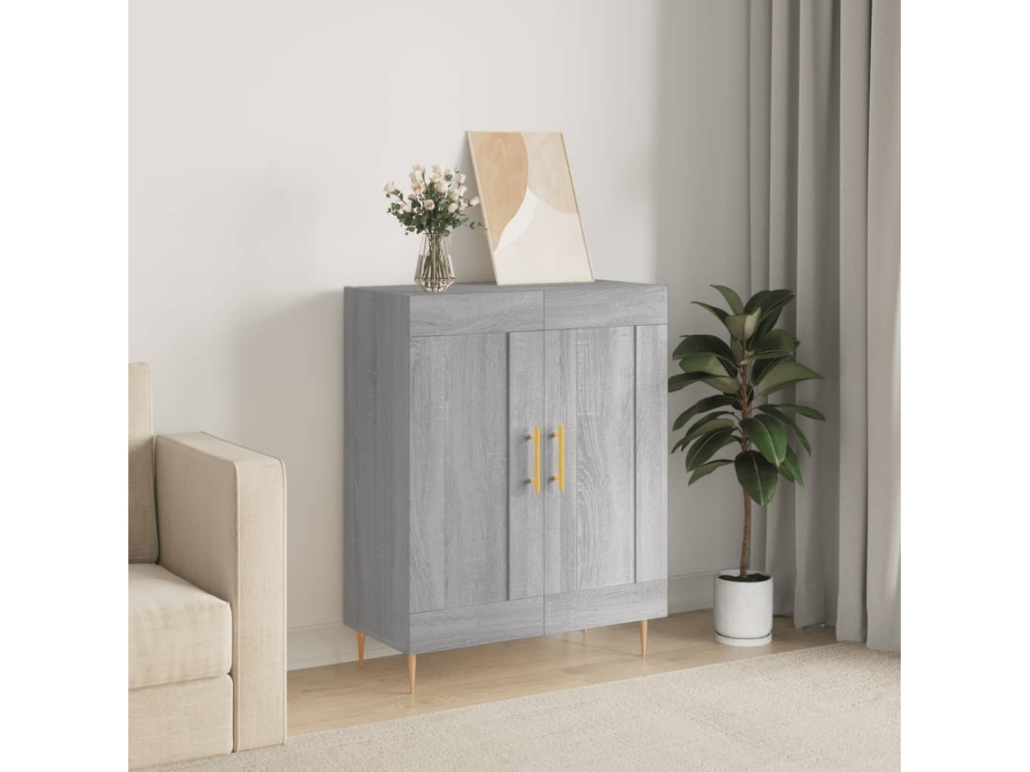 Vidaxl Aparador 69,5x34x90 Cm Derivados De Madeira Cinzento Sonoma