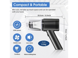 Lurelia Aspirador Portátil Sem Fios Para Carro, 4000 Mah