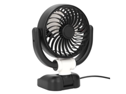 Ventilador de carro USB, cabeça única, dobrável, rotação de 360°, 2 velocidades, painel DC 5V