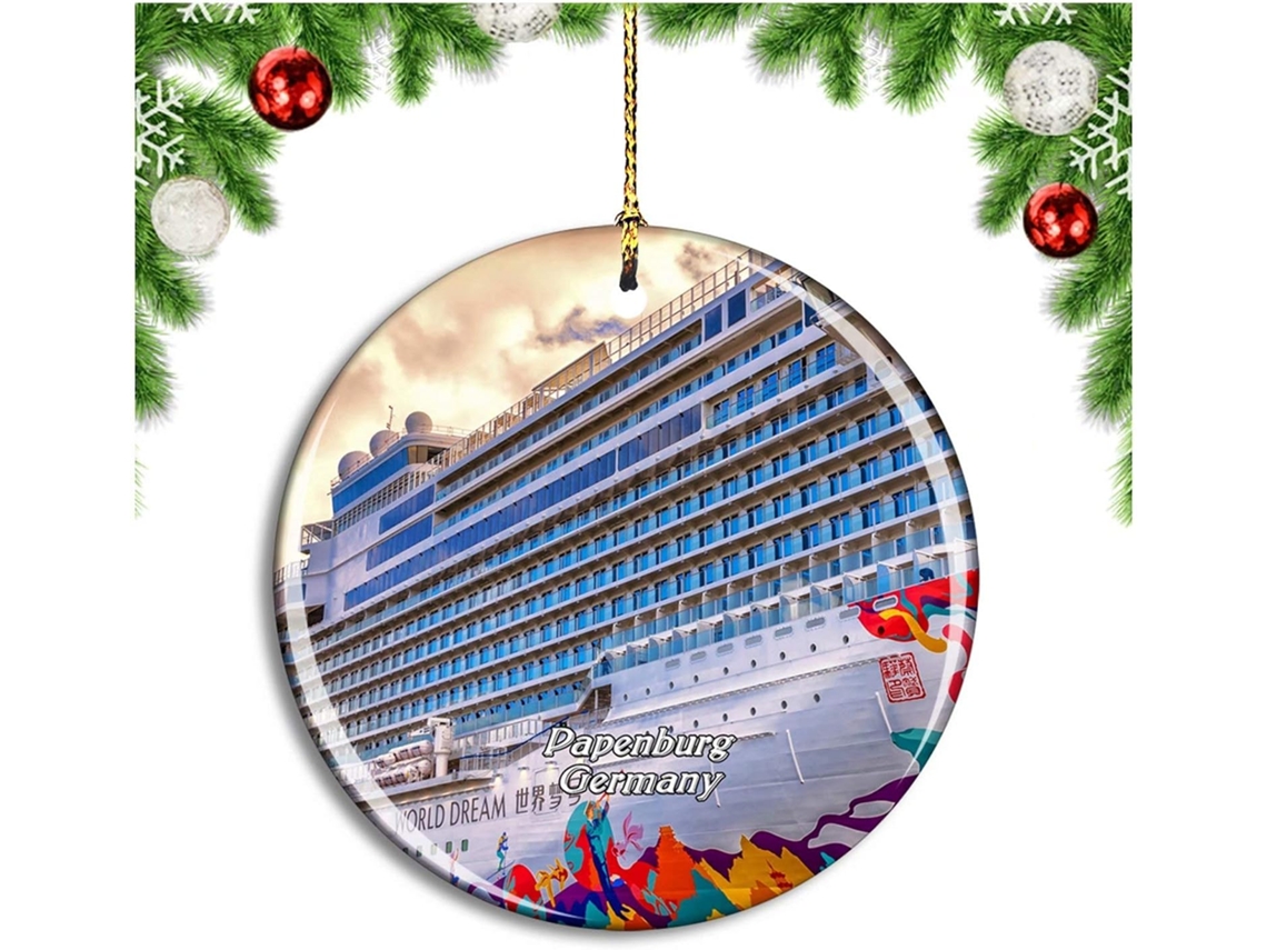Enfeite de árvore de Natal com o navio de Papenburg, Alemanha - Coleção de lembranças de viagens da cidade
