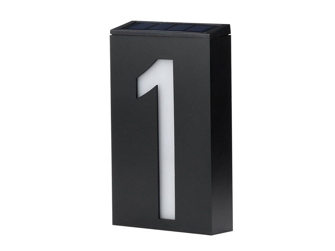 2026 placa de Número de Casa Solar com Led Iluminado Recarregável 1000mah para Residências
