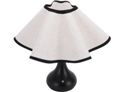 Abajur De Mesa Naroote Com Borda Ondulada E Cúpula Linho Plissado, Recarregável, Com Bateria Led De 2000mah E Cúpula