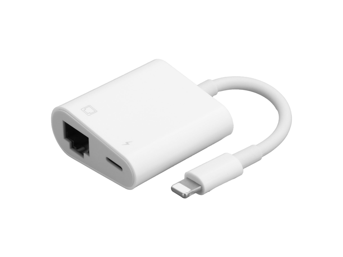 Adaptador Conversor Ethernet para iOS com Porta Rj45 e Carregamento Rápido