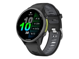 Pulseira Para Garmin Forerunner 970 - Silicone Bicolor - Fivela Prateada