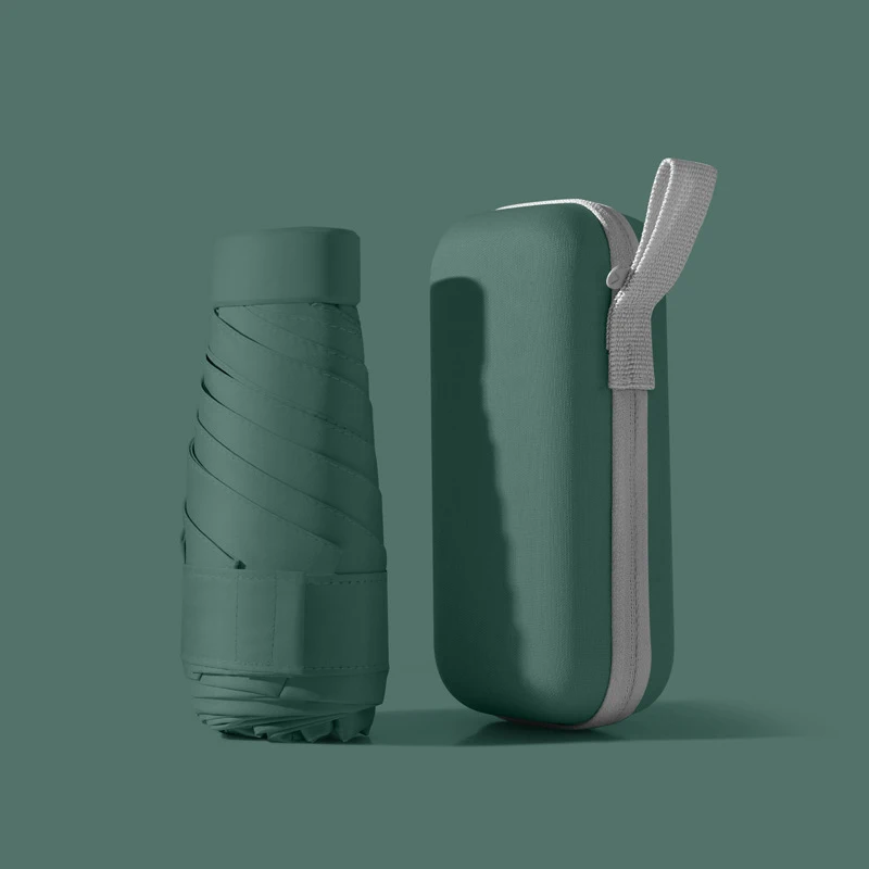 Mini Guarda Chuva Portátil com Proteção Uv e Porta Cartões MDUG