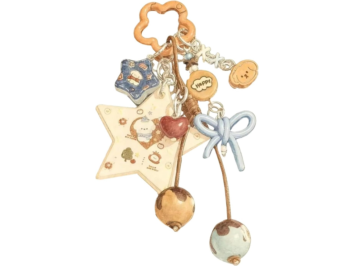 Chaveiro Com Pingente De Estrela E Cachorro, Exclusivo