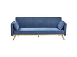 Sofá Cama Beliani Asaa De Poliéster Azul 205x80x76