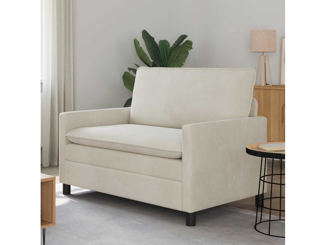 Vidaxl Sofá Creme 126 X 81 X 87,5 Cm Veludo