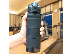 Garrafa de Água Esportiva Portátil de 1000ml, Livre de Bpa, Ecológica e Resistente À Corrosão. MDUG (preta)