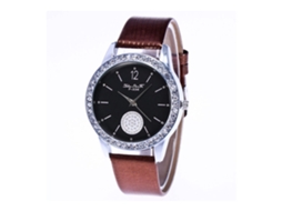 Relógio de quartzo unissex com pulseira de metal ajustável (marrom)