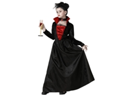 Elegante Fato de Vampira Negra para Menina dos 5 aos 6 anos Atosa