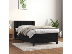 Vidaxl Cama Com Molas/colchão 90x190 Cm Veludo Preto
