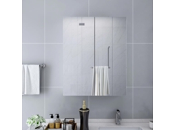 Vidaxl Armário Espelhado Para Casa De Banho 60x15x75 Cm Mdf Branco