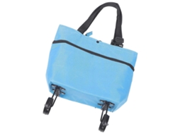 Sacola de Compras Reutilizável com Rodinhas, Dobrável, para Supermercado, Azul, 44x39cm, Grande Capacidade, 1 Unidade. GOKOCO