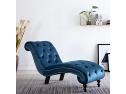 Vidaxl Chaise Longue Em Veludo Azul