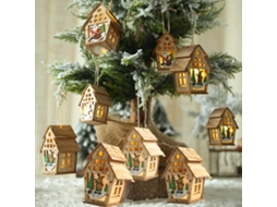 2026 casa de Madeira Luminosa com Led de Natal Diy Chalé para Decorar Árvore Presente Decoração de Natal