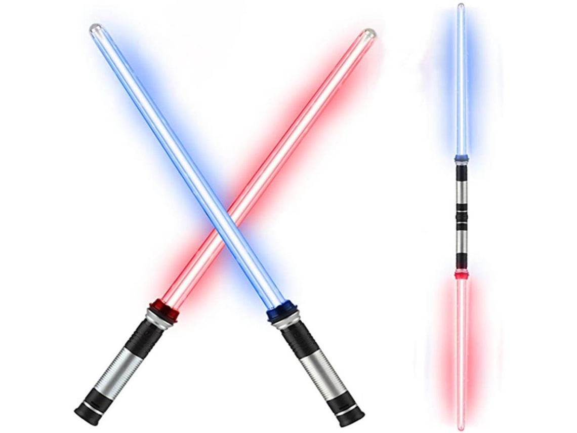 2 Espadas 2 Em 1 Com 7 Cores Mudança De Iluminação Expansíveis