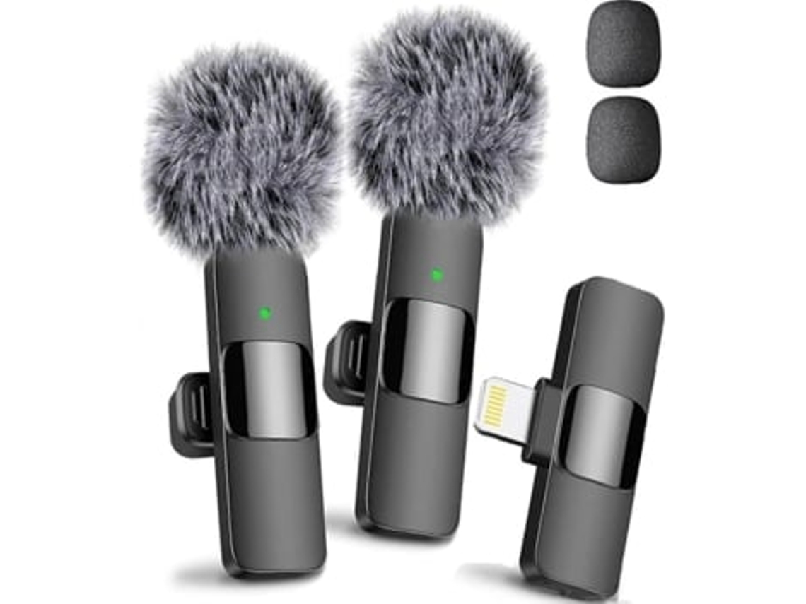 Microfone sem fio para iPhone, iPad, Android, Panoona Video Microfone de lapela