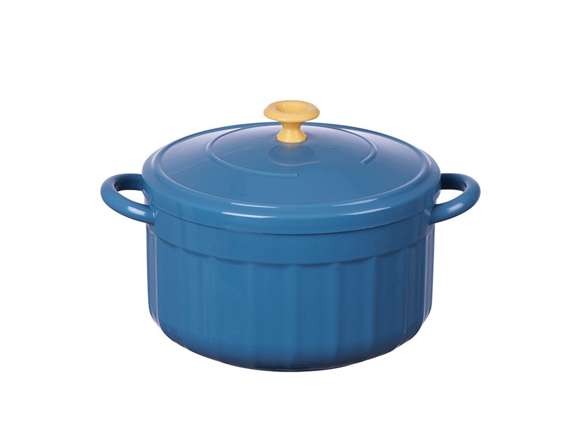 Tigela de Macarrão com Tampa LAXISCREED Azul Safira Grande