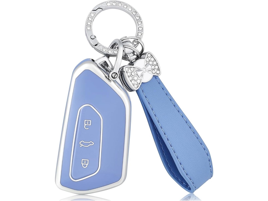 Capa Protetora Para Controle Remoto Com Chaveiro, Compatível Com Vw Id3 Id4 Mk8 Golf 8gti Skoda Octavia Keyless Entry