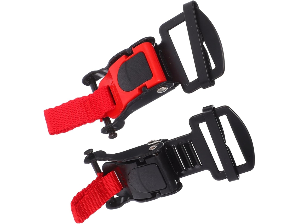 Fivela De Engate Rápido Para Capacete De Motocicleta, Vermelha E Preta, Com Pressão Ajustável.