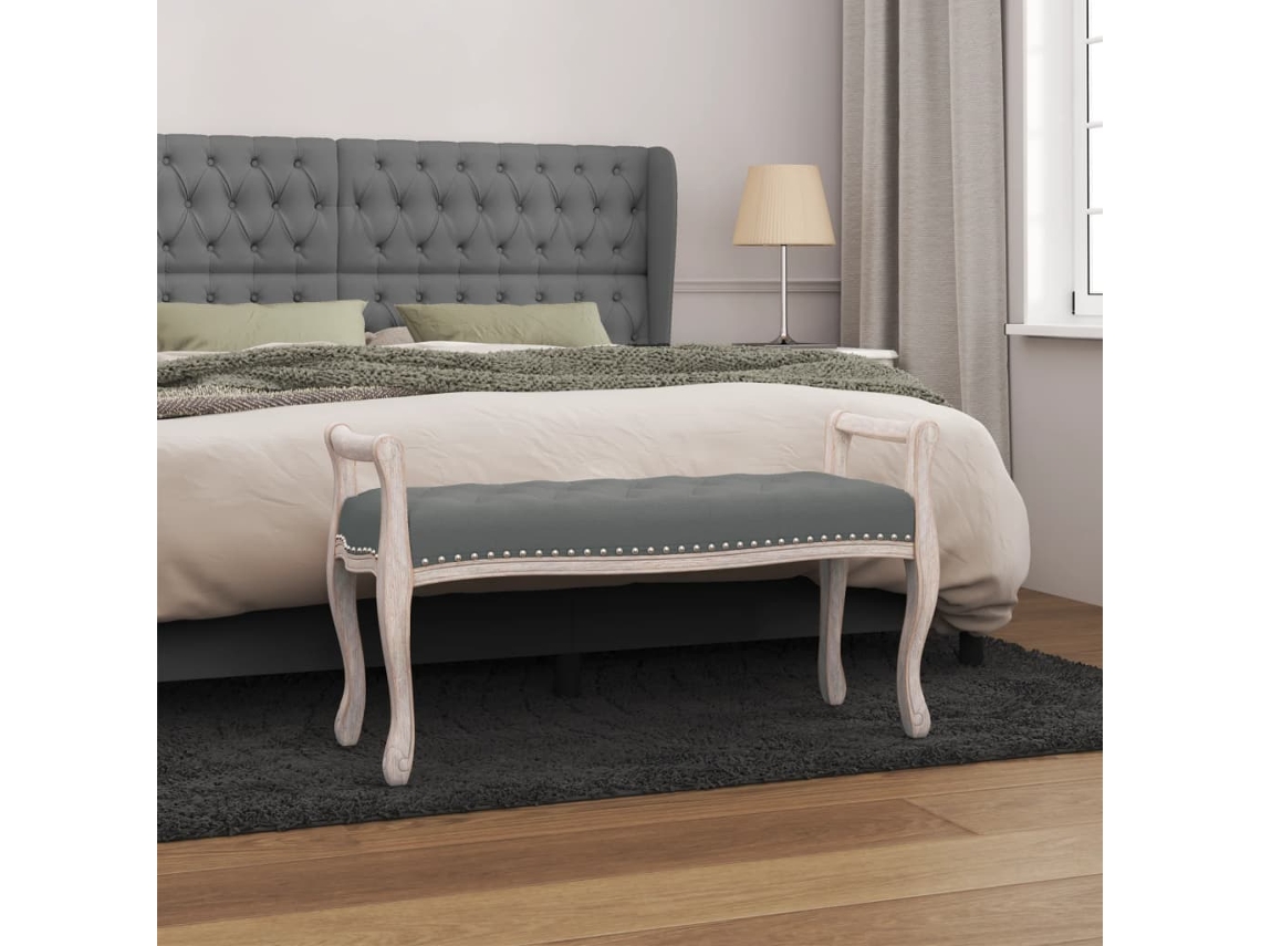 Banco Interior | Banco 110x45x60 Cm Tecido Cinzento-escuro